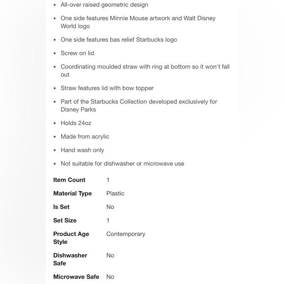 Disney Minnie Mouse Red Tumbler - Picture 3 of 5